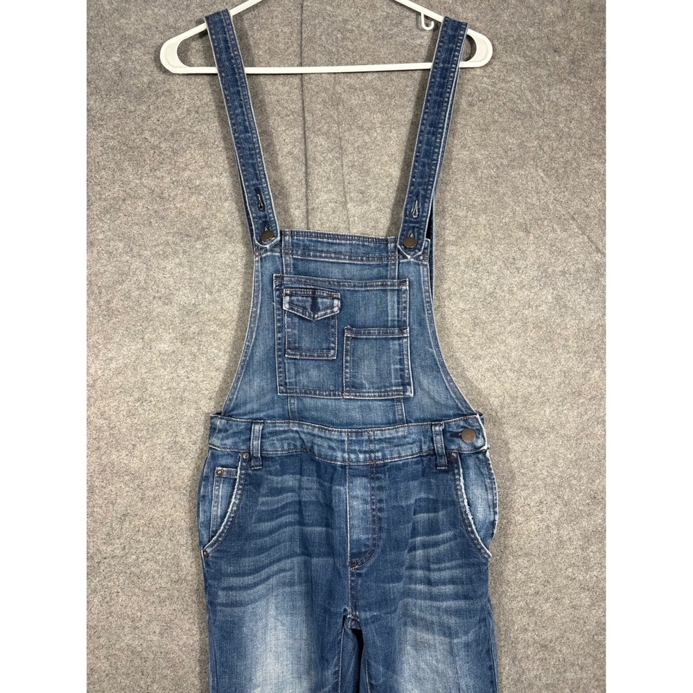 FREE PEOPLE Denim Overalls Bib Distressed Blue Soft Stretch Size 25
